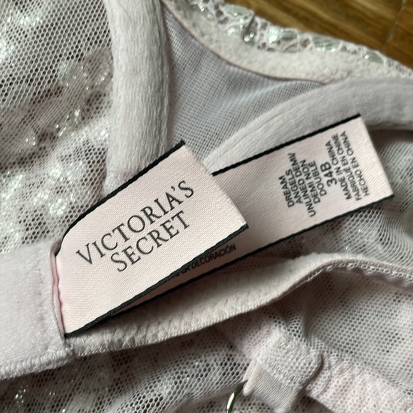 Victoria's Secret Floral Lace Turtleneck Underlined Bra Blush Pink 34B #0096 - Picture 4 of 6